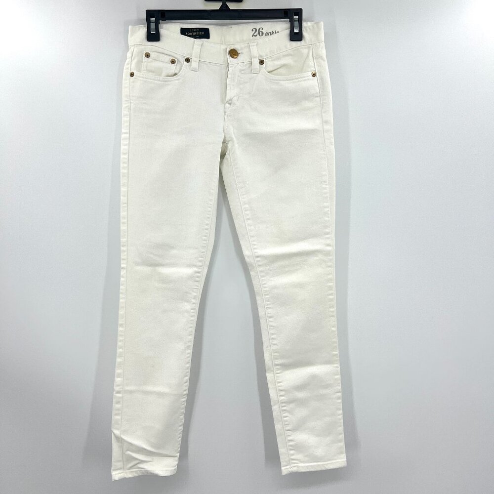 J.Crew Toothpick Skinny White Jeans Women's 26